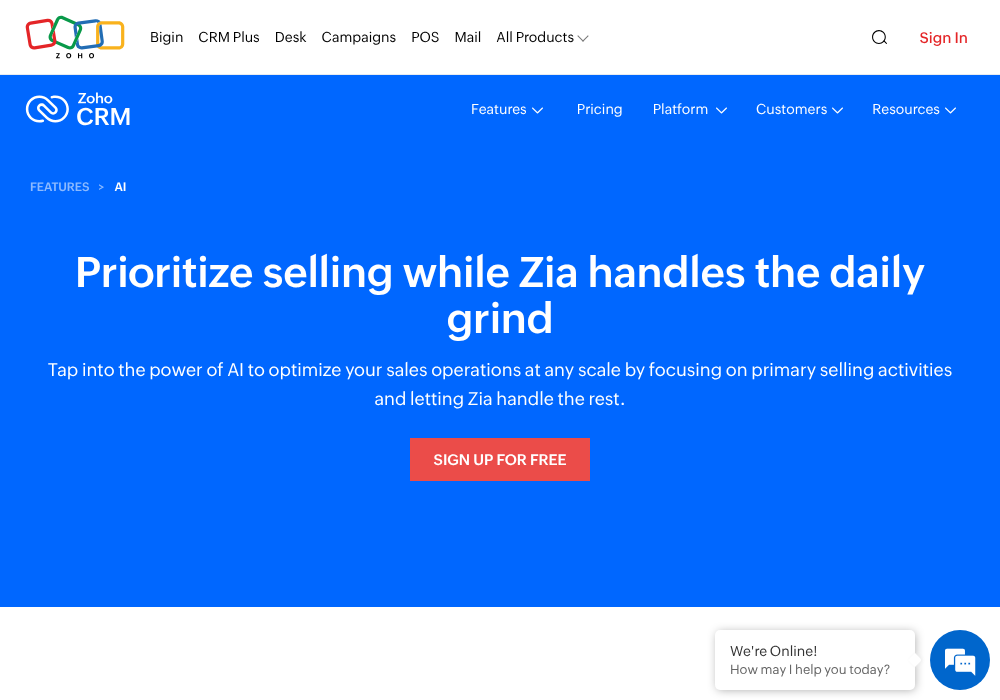 Zoho ZIA for Sales — [object Object],[object Object],[object Object],[object Object],[object Object]